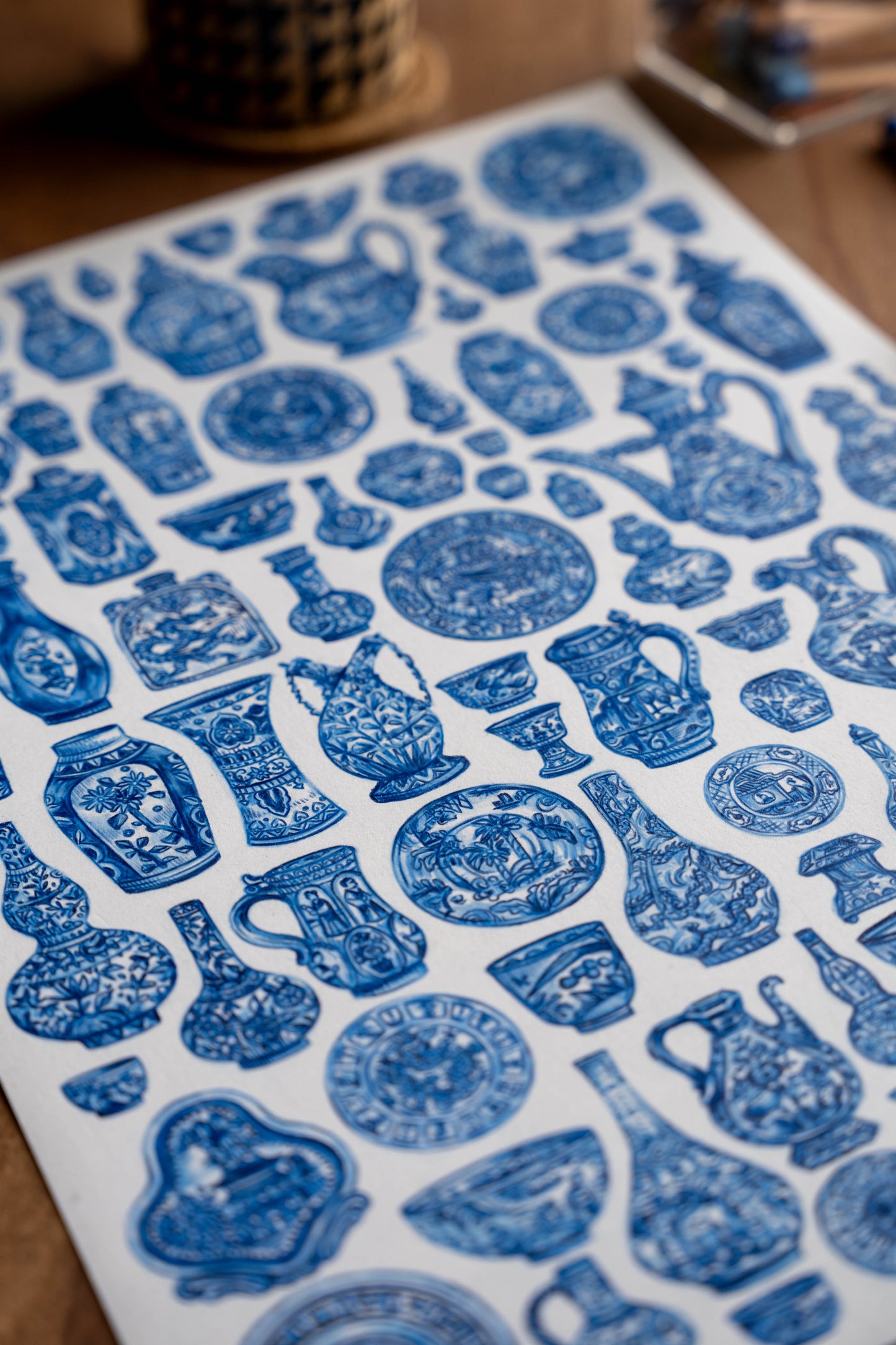 Asian Blue - Original A3 Drawing